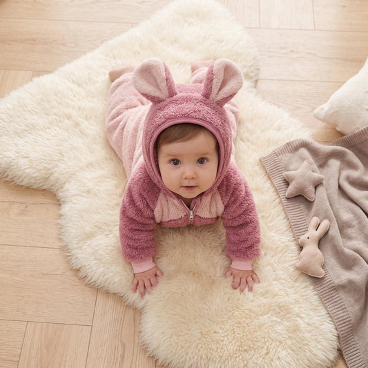 Little Manta Plush Baby Winter Romper