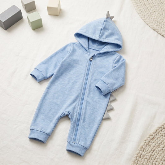 Dinosaur Hooded Baby Onesie