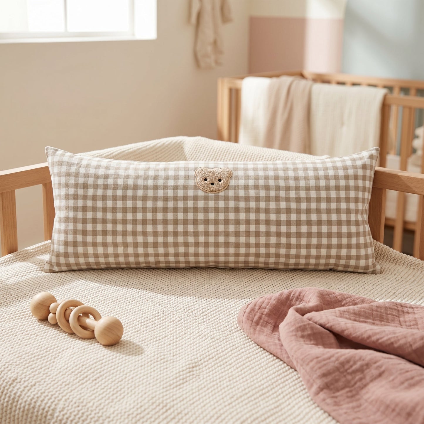 Little Manta Plaid Cotton Baby Pillow