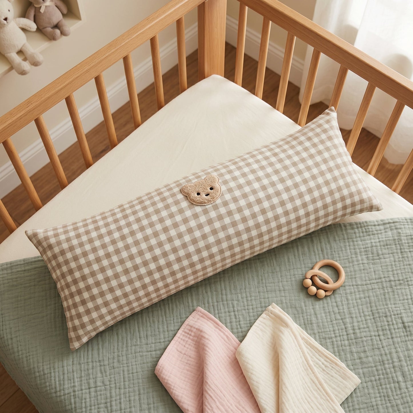 Little Manta Plaid Cotton Baby Pillow
