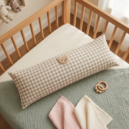 Little Manta Plaid Cotton Baby Pillow