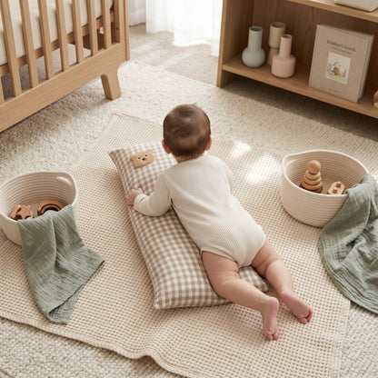 Little Manta Plaid Cotton Baby Pillow