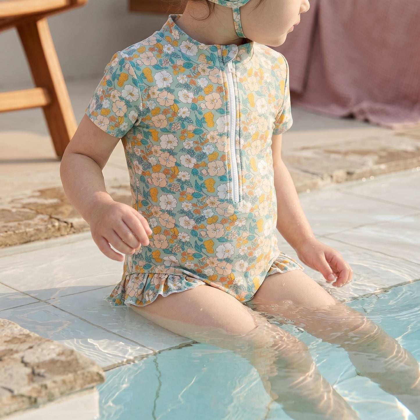 Little Manta Bloom Girls Swimsuit
