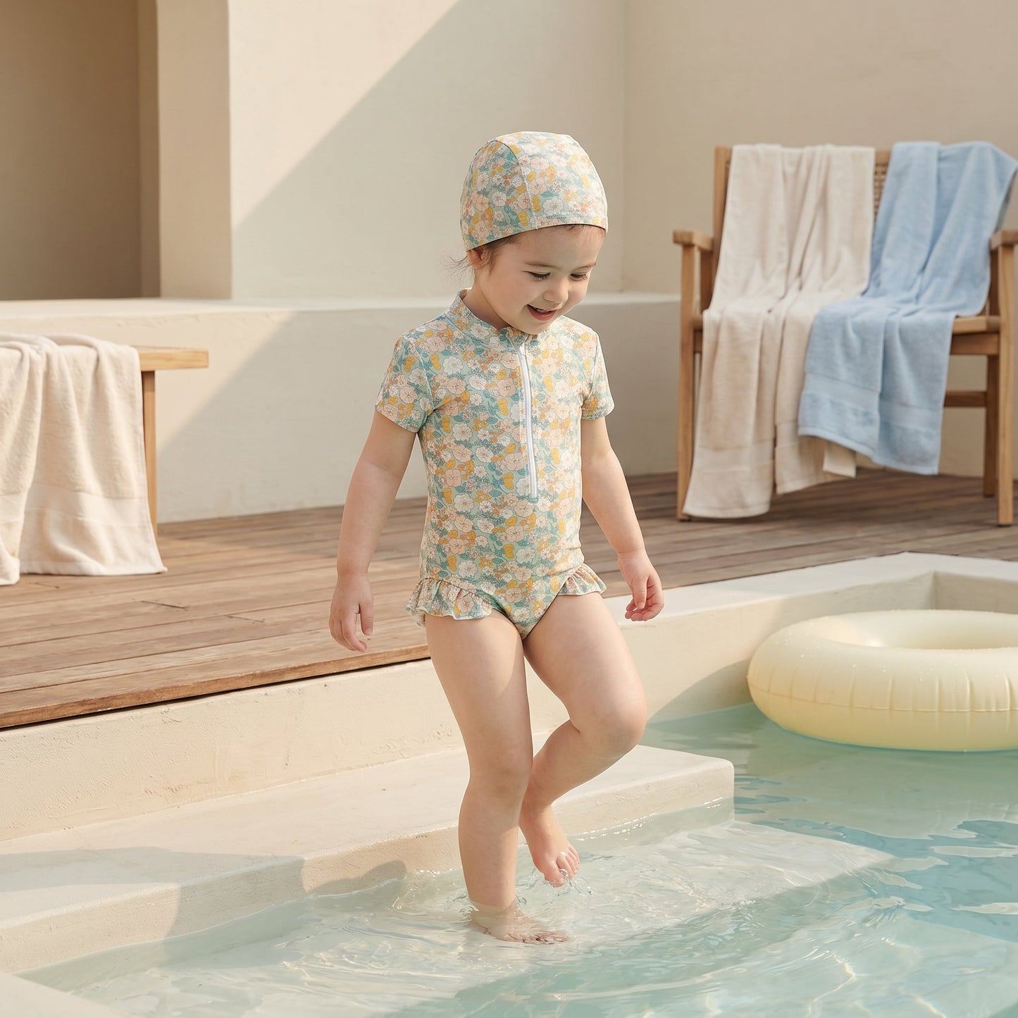Little Manta Bloom Girls Swimsuit