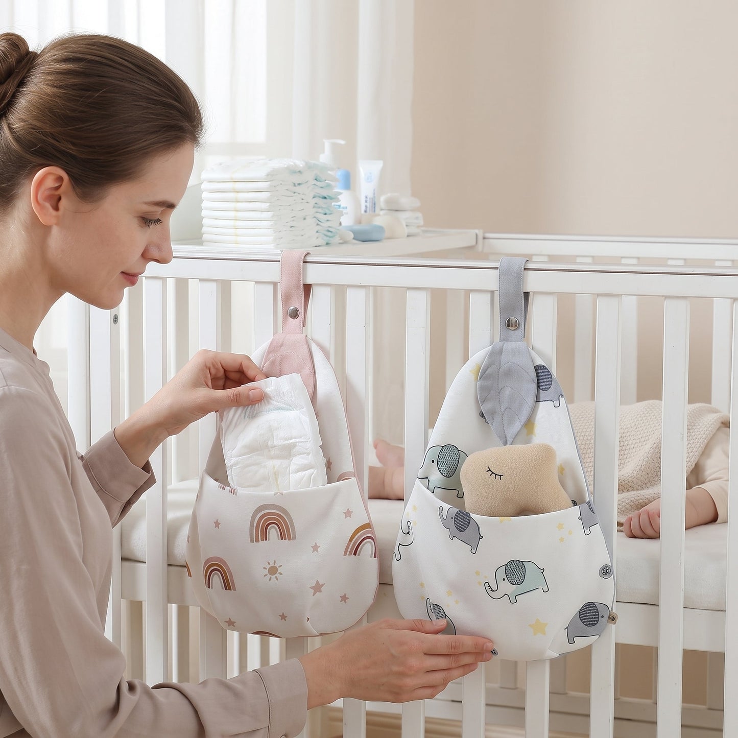 Little Manta Stow Crib Diaper Caddy