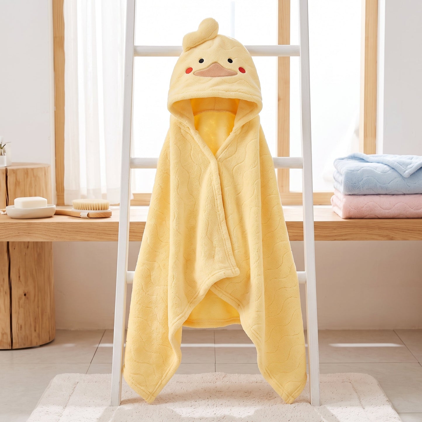 Little Manta Baby Kids Hooded Bathrobe