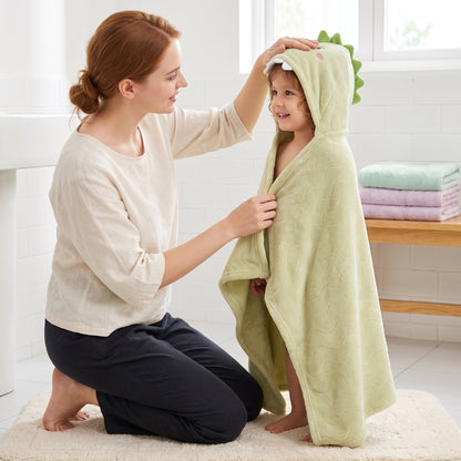 Little Manta Baby Kids Hooded Bathrobe