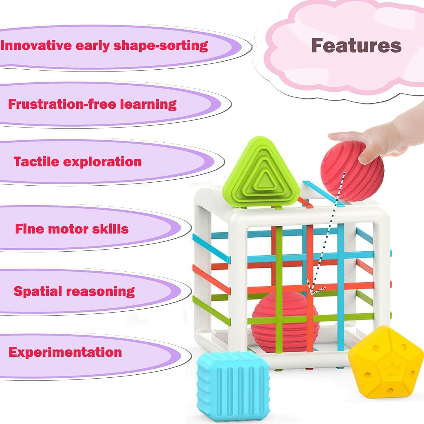 6 Piece Multi Sensory Shape Toy Set