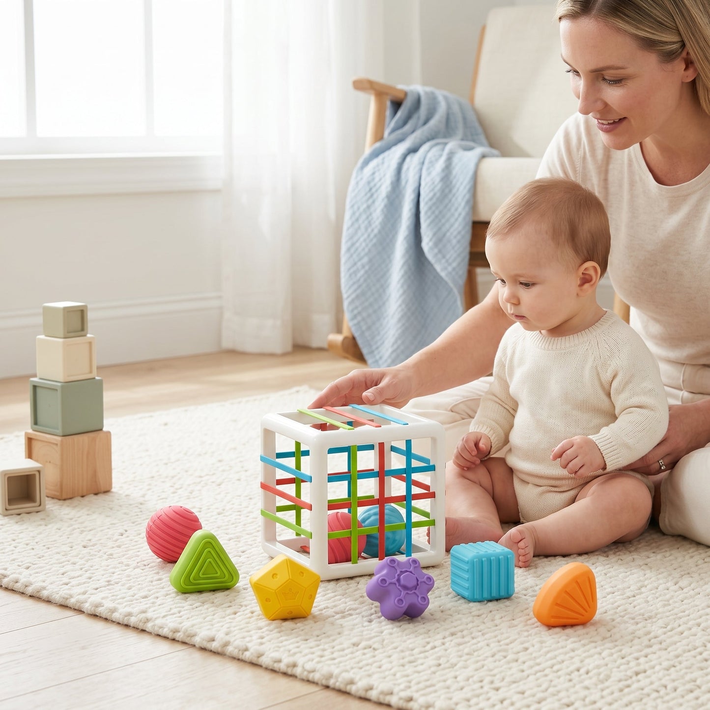 6 Piece Multi Sensory Shape Toy Set