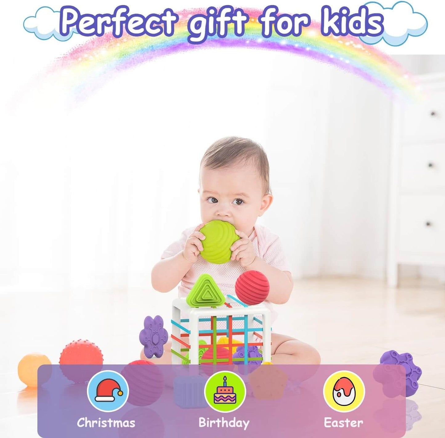 6 Piece Multi Sensory Shape Toy Set