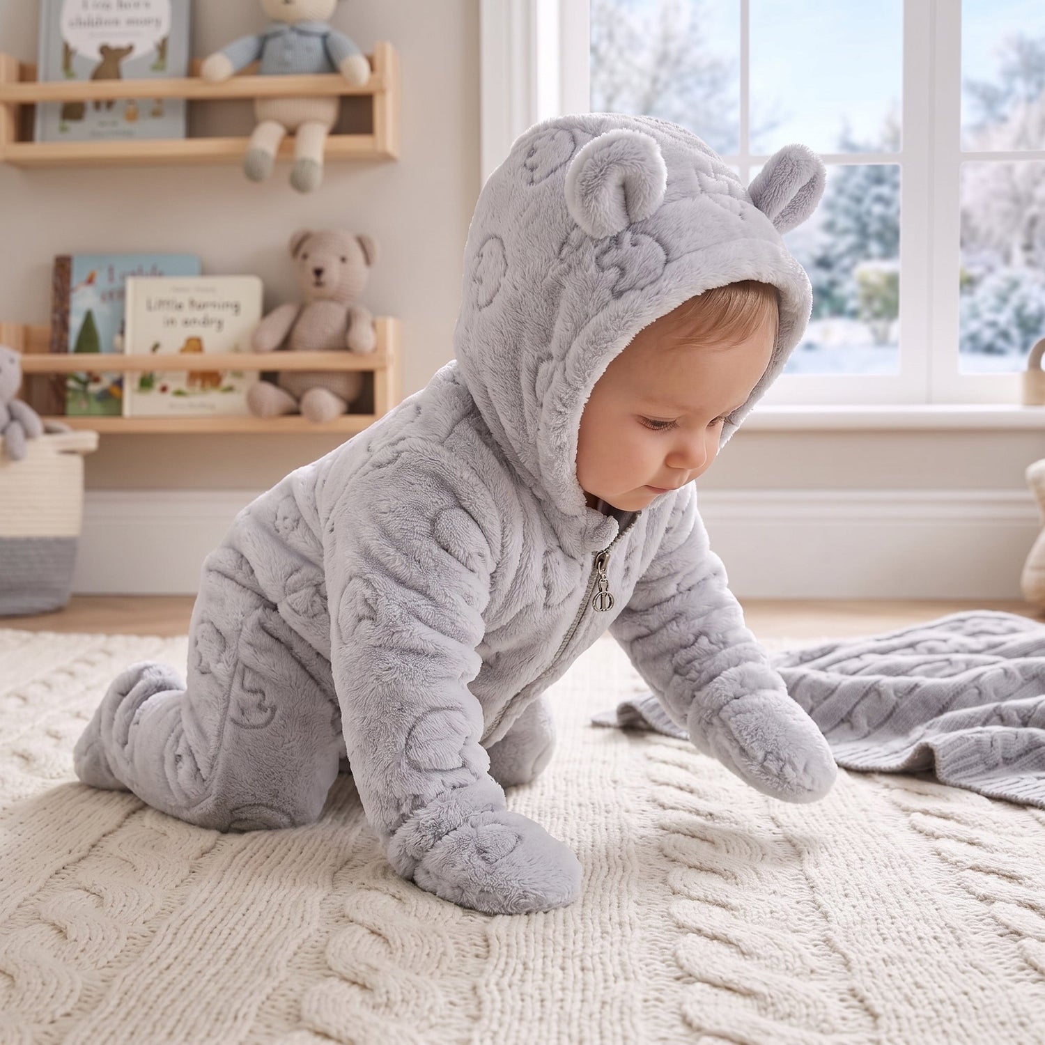 Little Manta Fleece Baby Crawling Romper