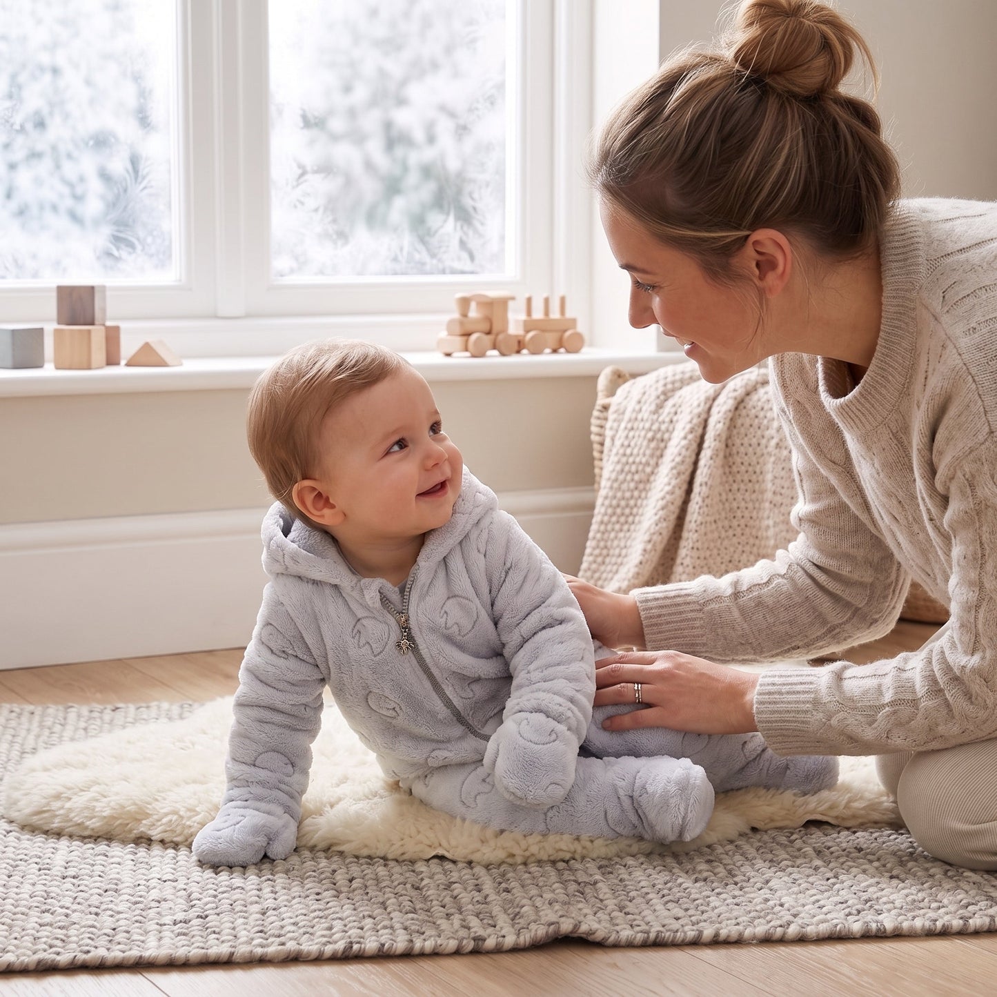 Little Manta Fleece Baby Crawling Romper
