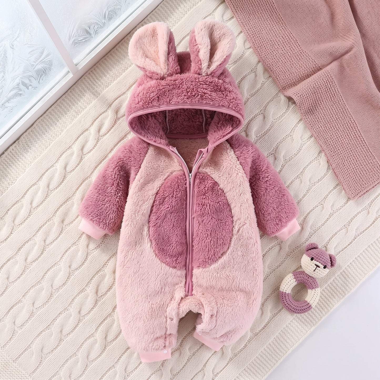 Little Manta Plush Baby Winter Romper