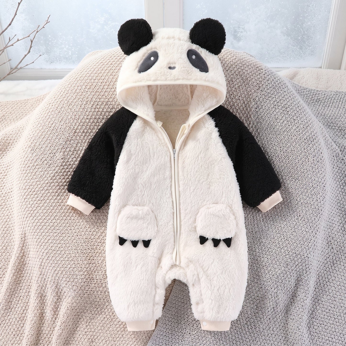 Little Manta Plush Baby Winter Romper