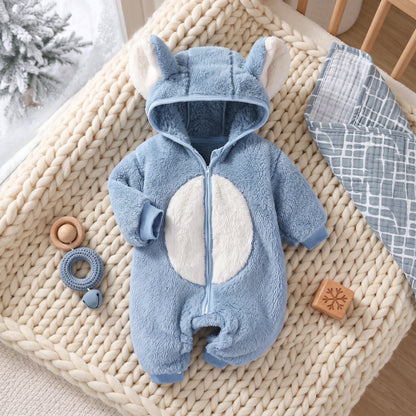 Little Manta Plush Baby Winter Romper
