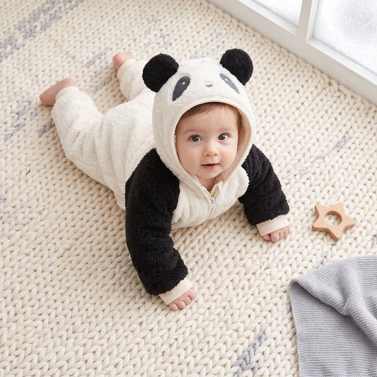 Little Manta Plush Baby Winter Romper