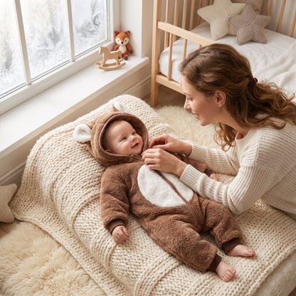 Little Manta Plush Baby Winter Romper