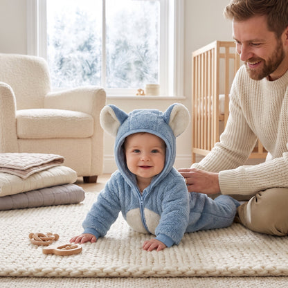 Little Manta Plush Baby Winter Romper