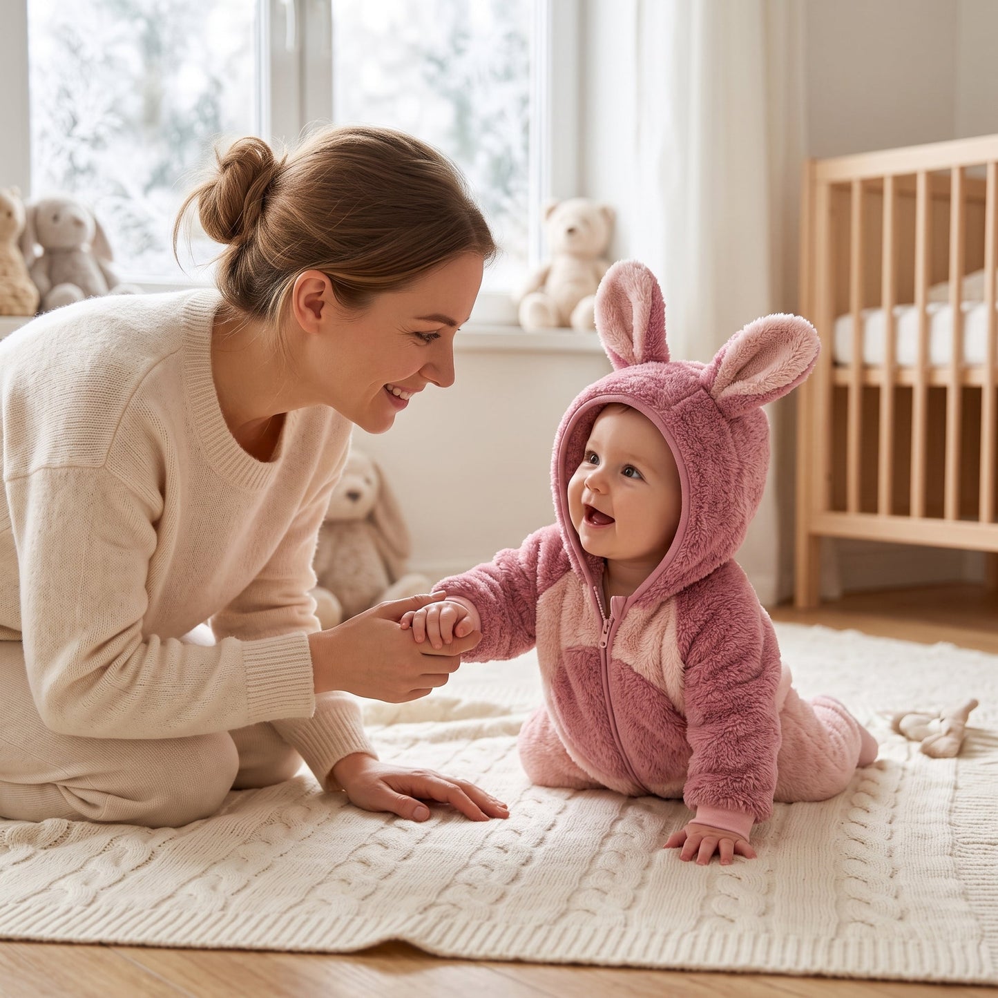Little Manta Plush Baby Winter Romper