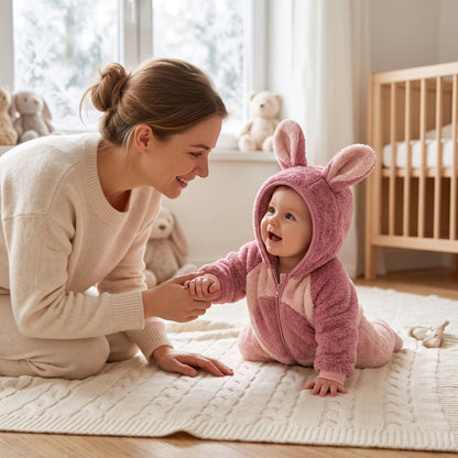 Little Manta Plush Baby Winter Romper