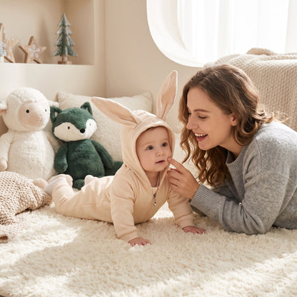 Little Manta Bunny Hooded Baby Romper