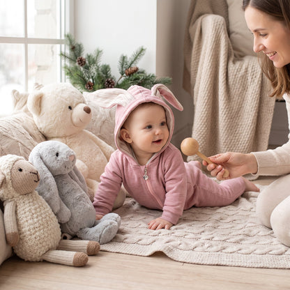 Little Manta Bunny Hooded Baby Romper