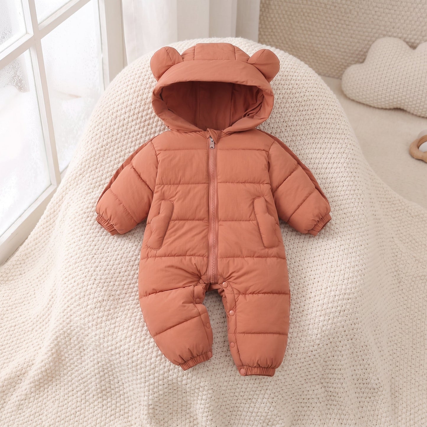 Little Manta Hooded Baby Winter Romper