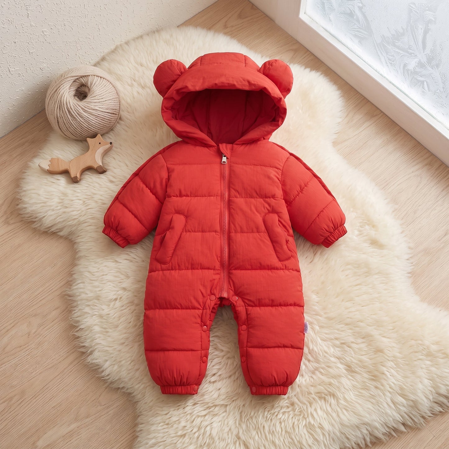 Little Manta Hooded Baby Winter Romper