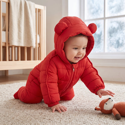Little Manta Hooded Baby Winter Romper