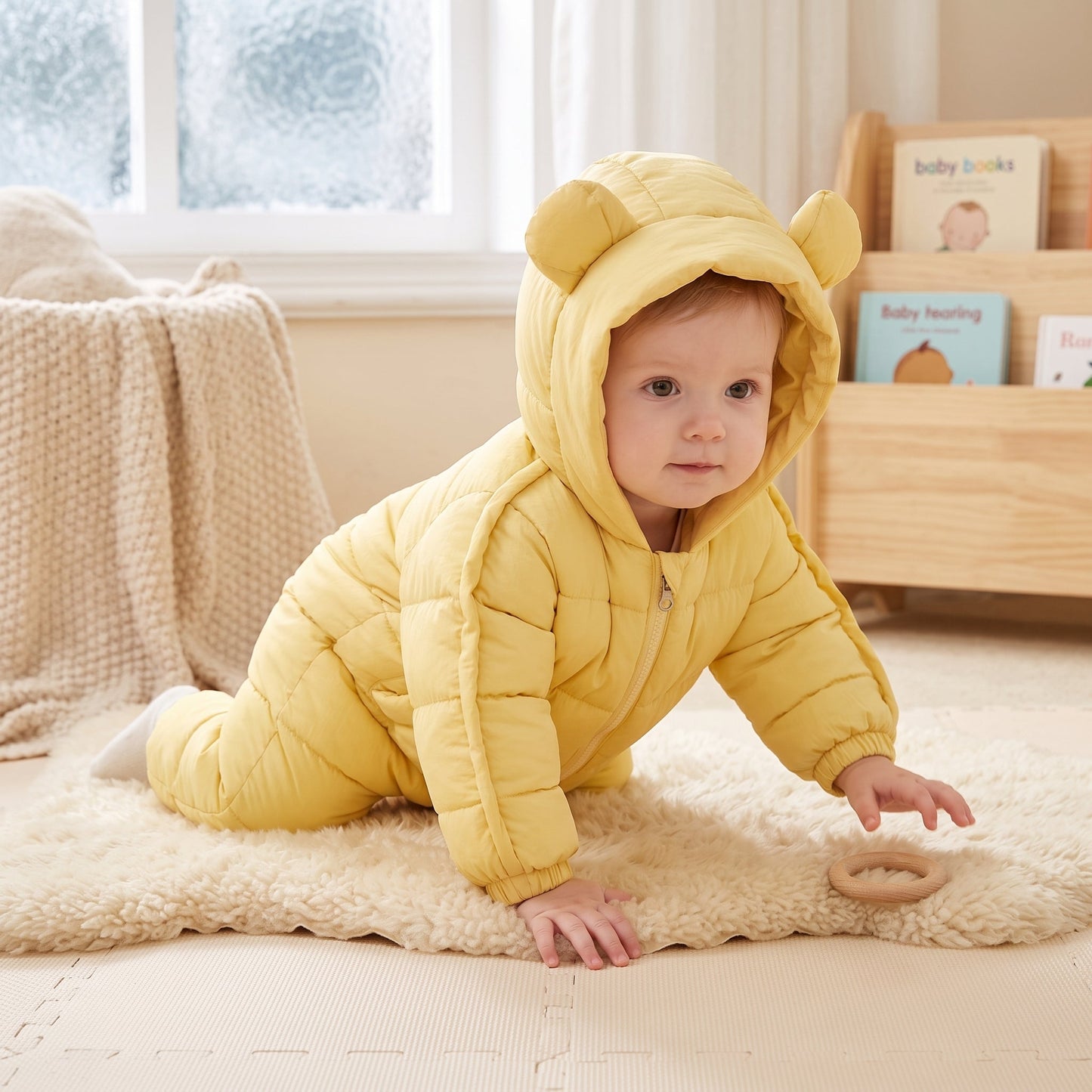 Little Manta Hooded Baby Winter Romper