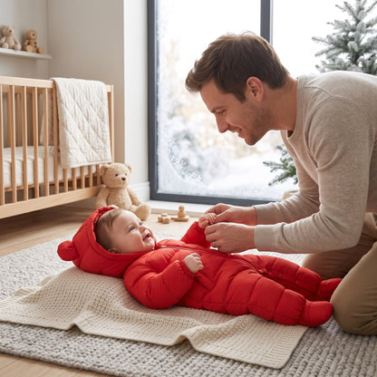 Little Manta Hooded Baby Winter Romper