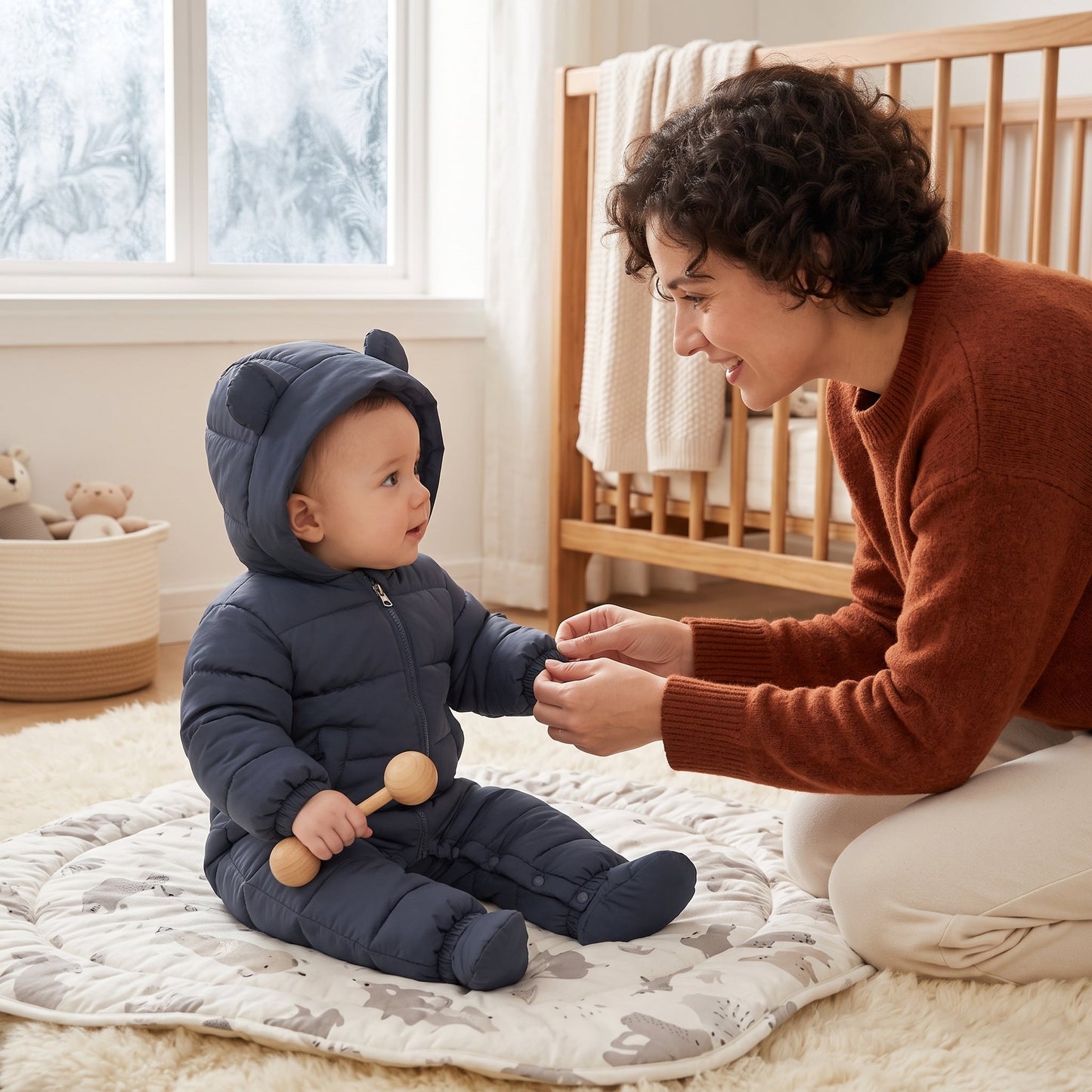Little Manta Hooded Baby Winter Romper