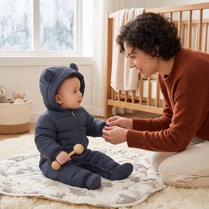 Little Manta Hooded Baby Winter Romper