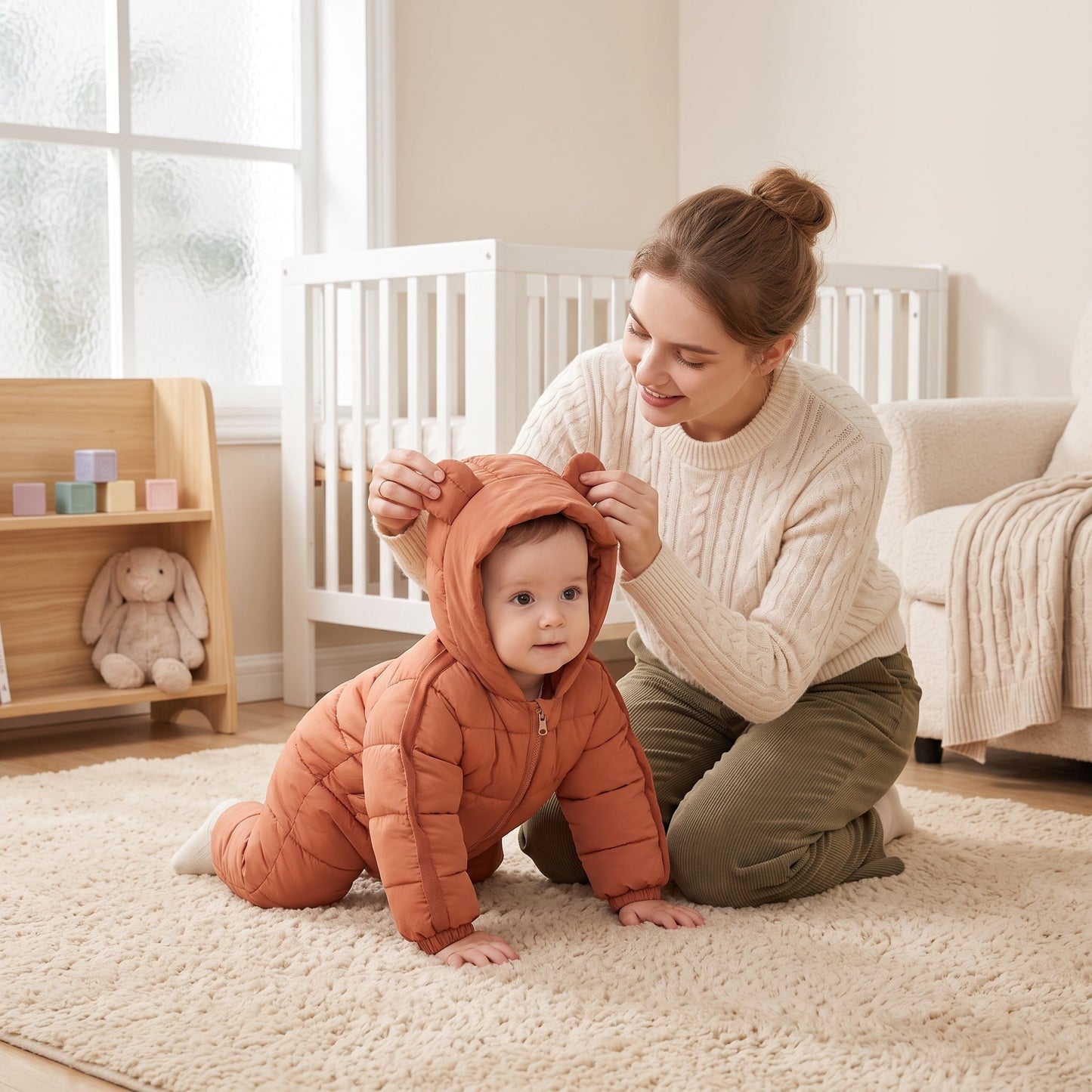 Little Manta Hooded Baby Winter Romper