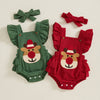 Little Manta Reindeer Ruffle Romper