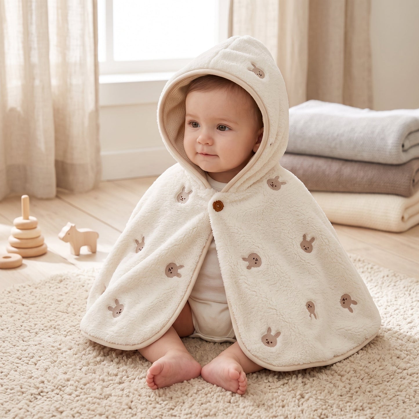 Little Manta Double-Layer Soft Fleece Cape