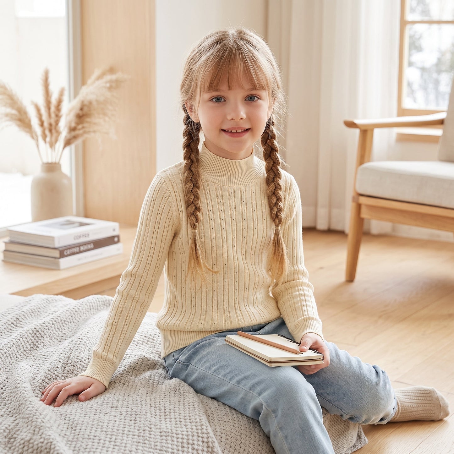 Little Manta Knit Turtleneck Sweater