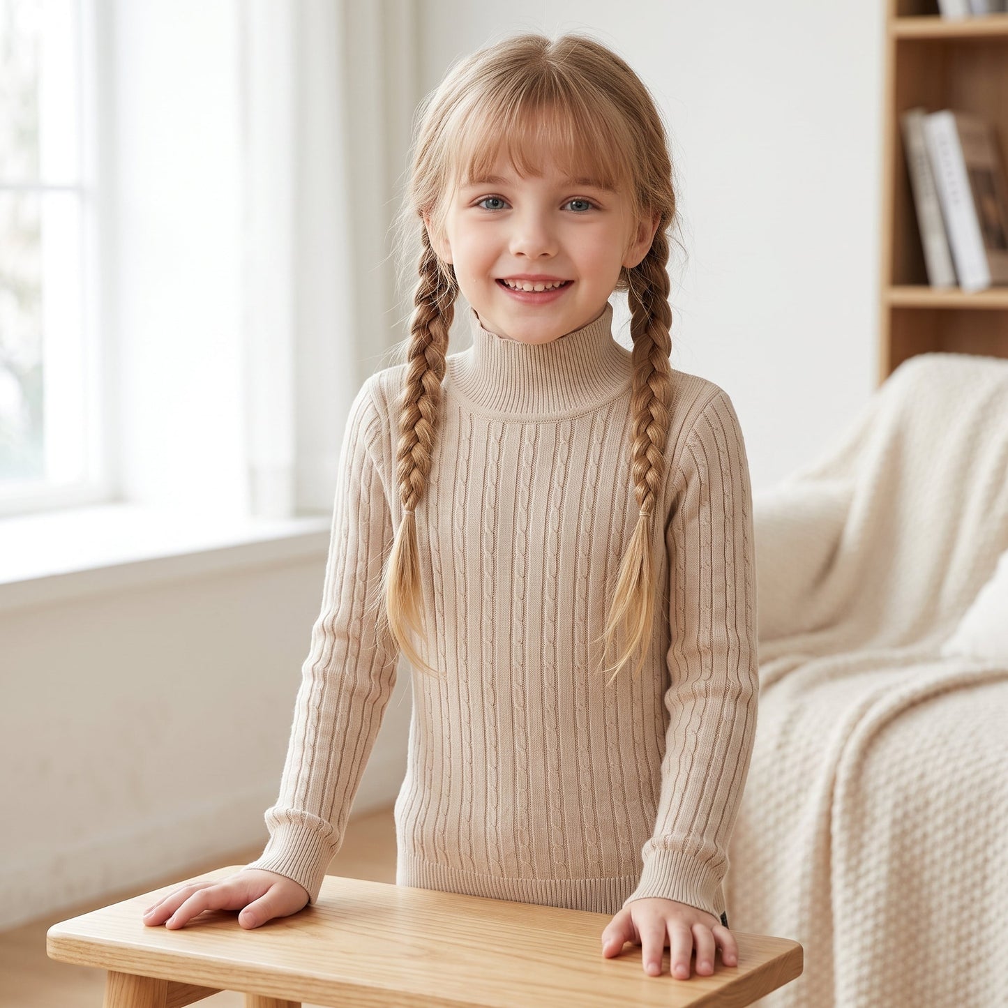 Little Manta Knit Turtleneck Sweater