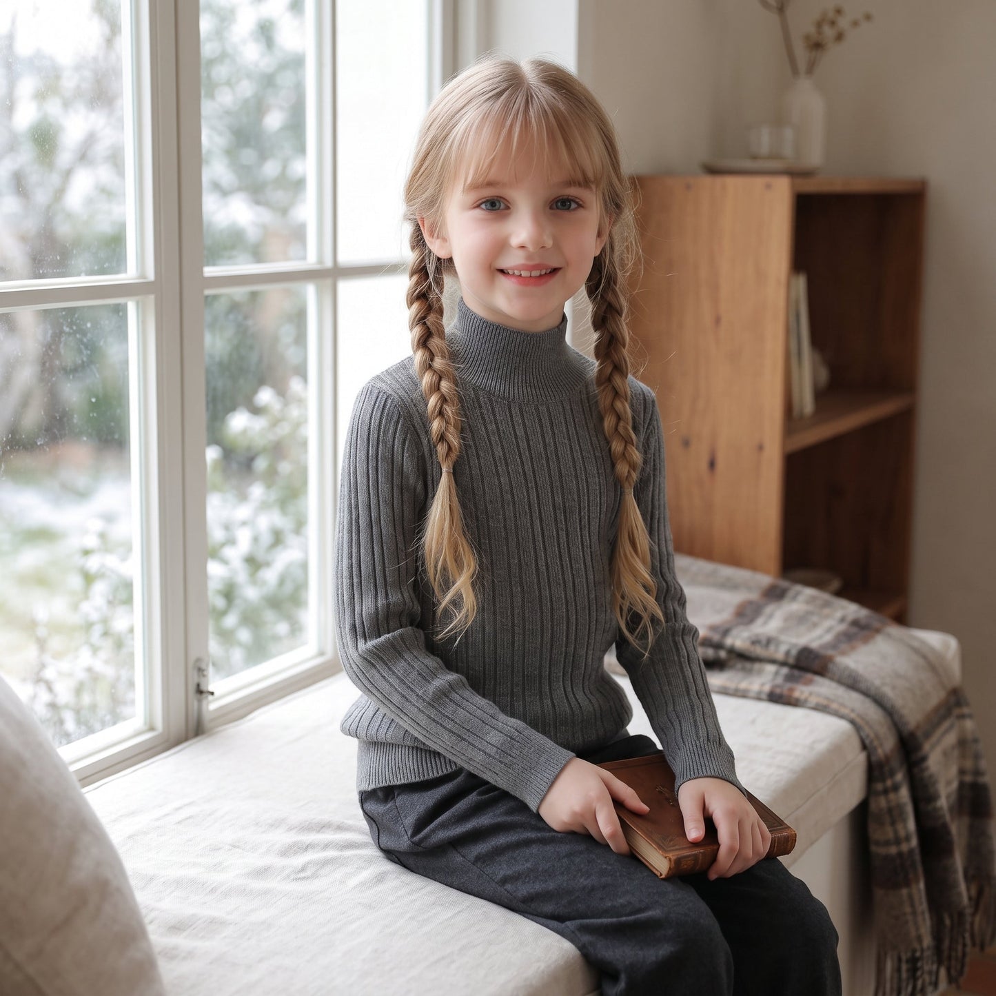 Little Manta Knit Turtleneck Sweater