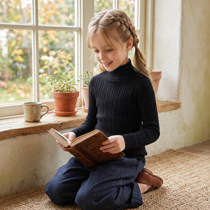 Little Manta Knit Turtleneck Sweater