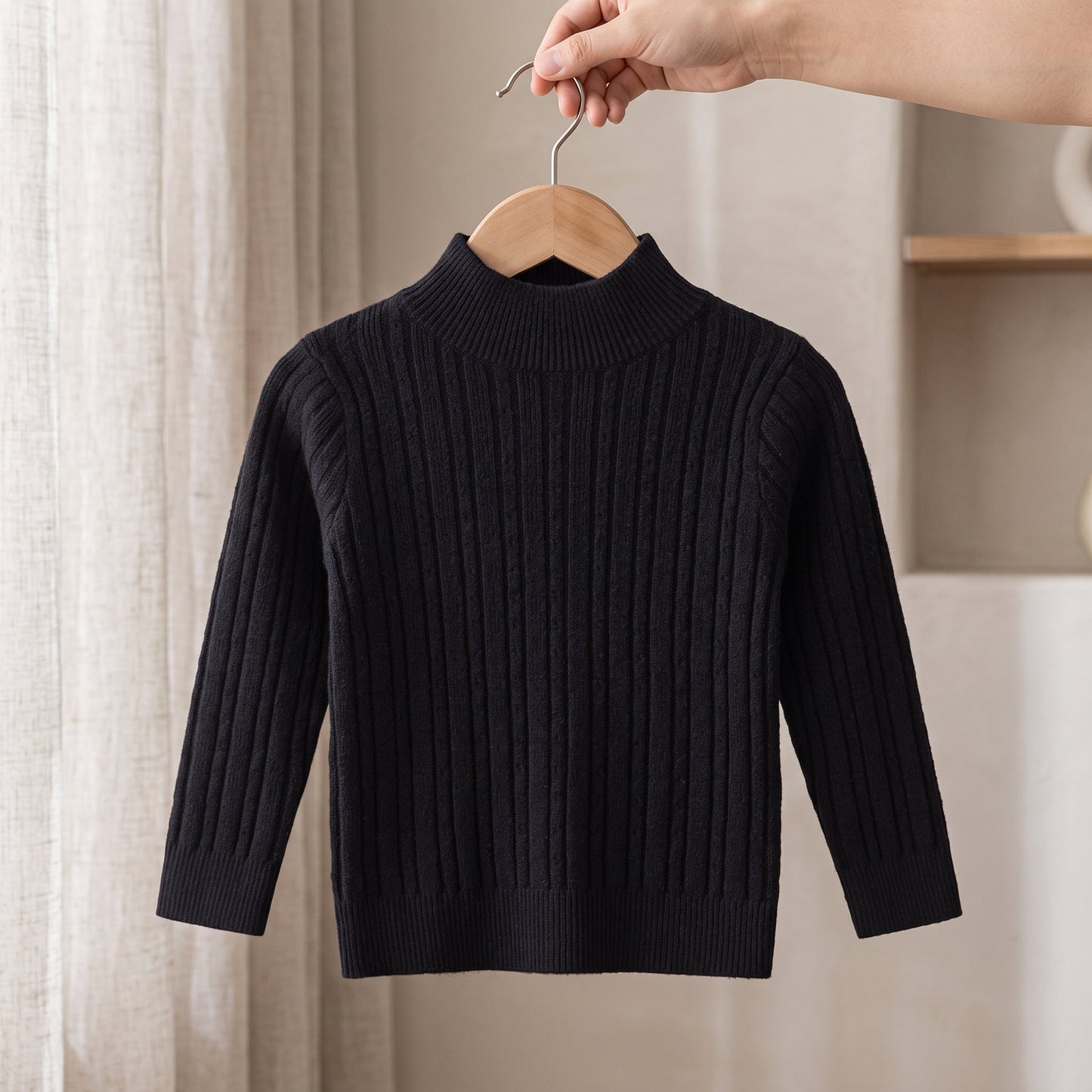 Little Manta Knit Turtleneck Sweater