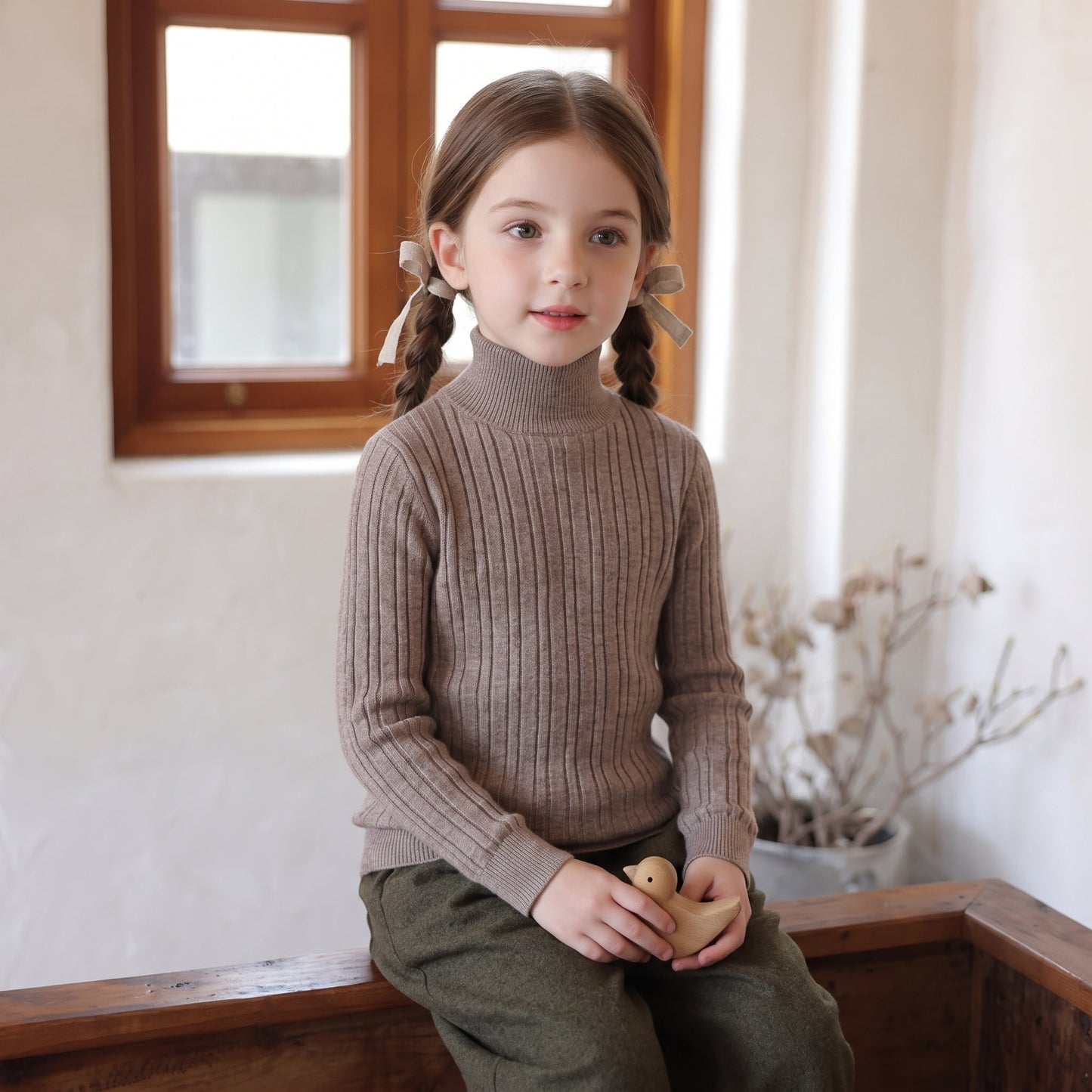 Little Manta Knit Turtleneck Sweater