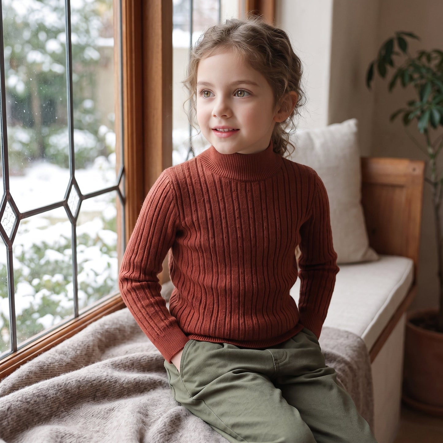 Little Manta Knit Turtleneck Sweater