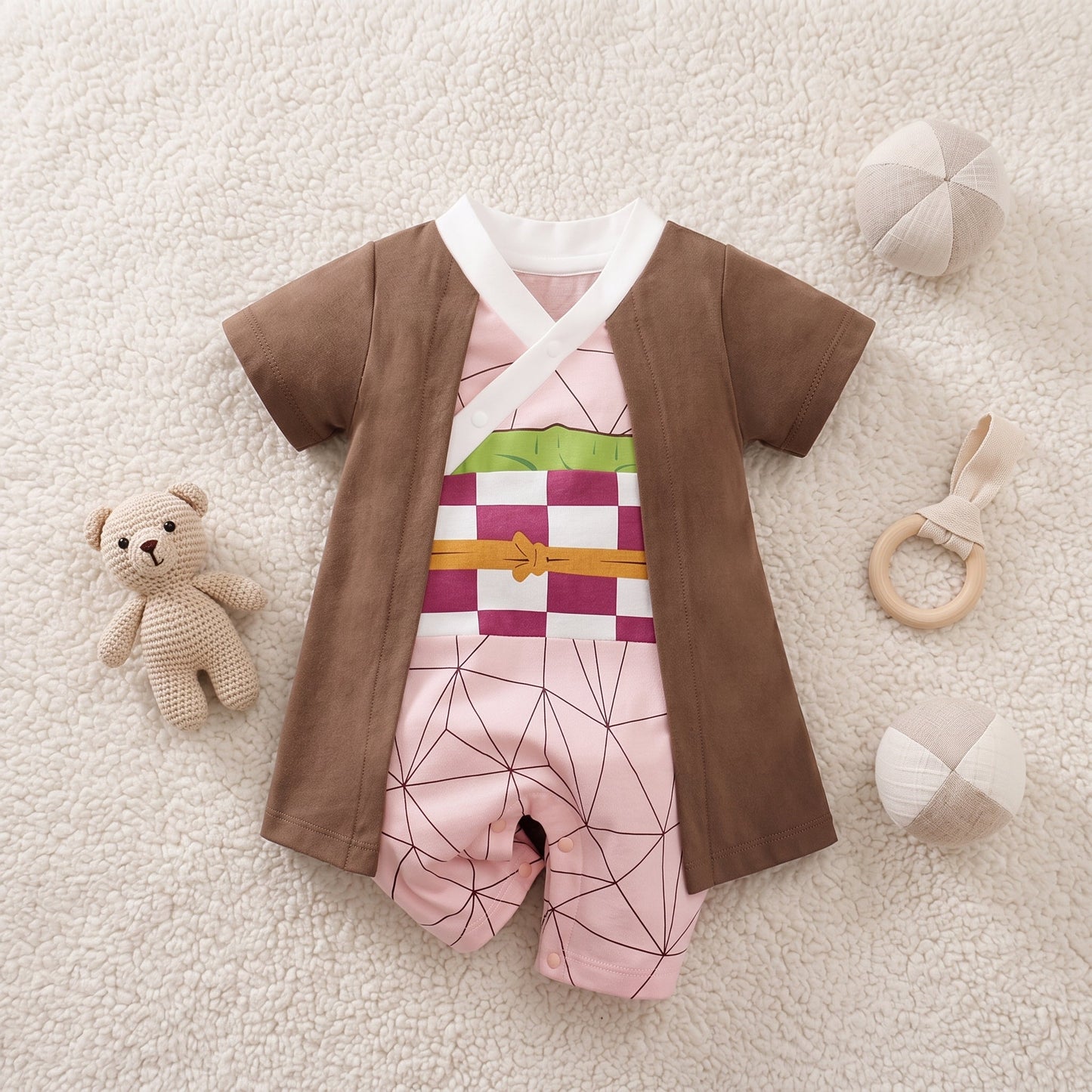 Little Manta Little Hero Character Baby Onesie