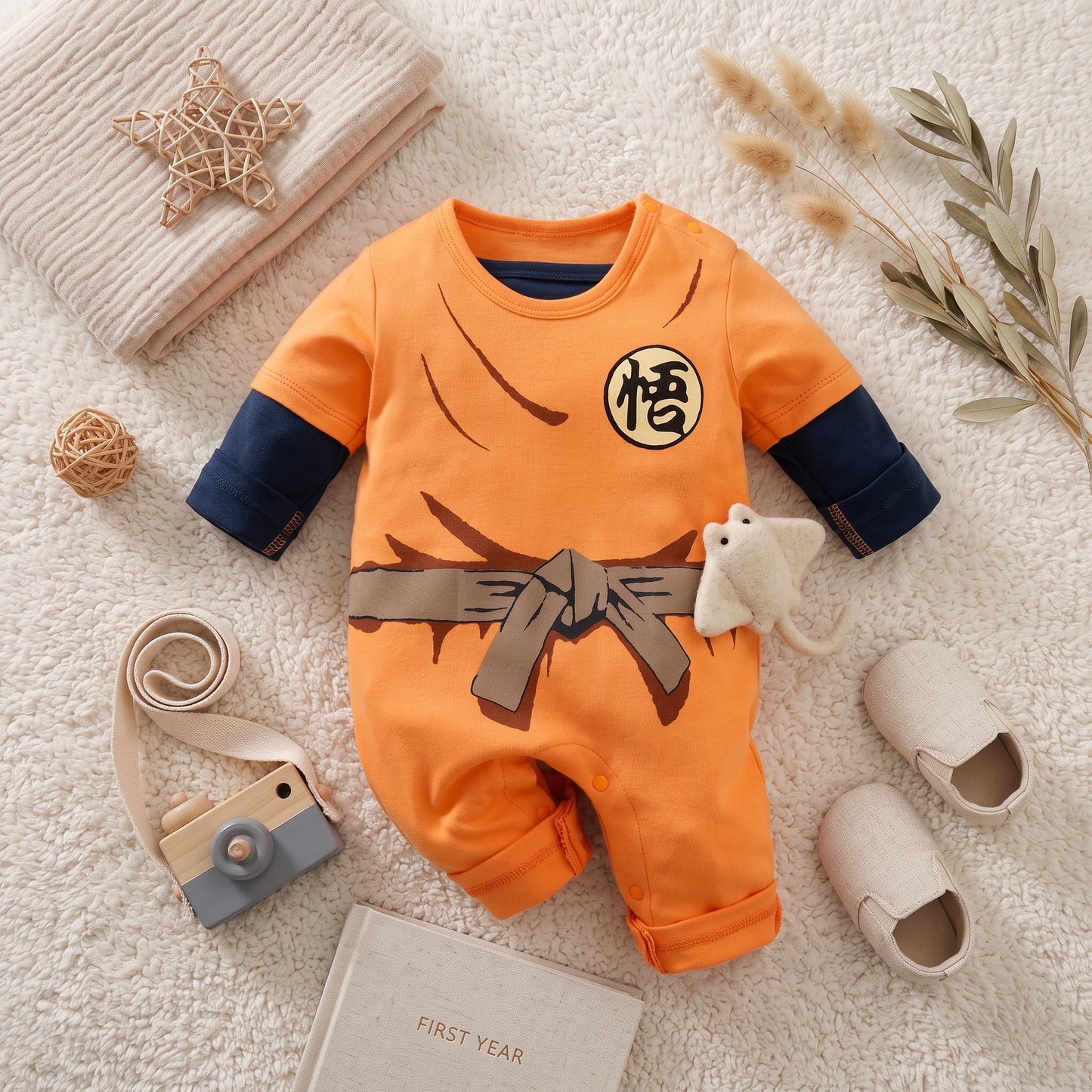 Little Manta Little Hero Character Baby Onesie