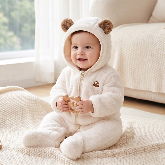 Little Manta Flannel Baby Winter Jumpsuit