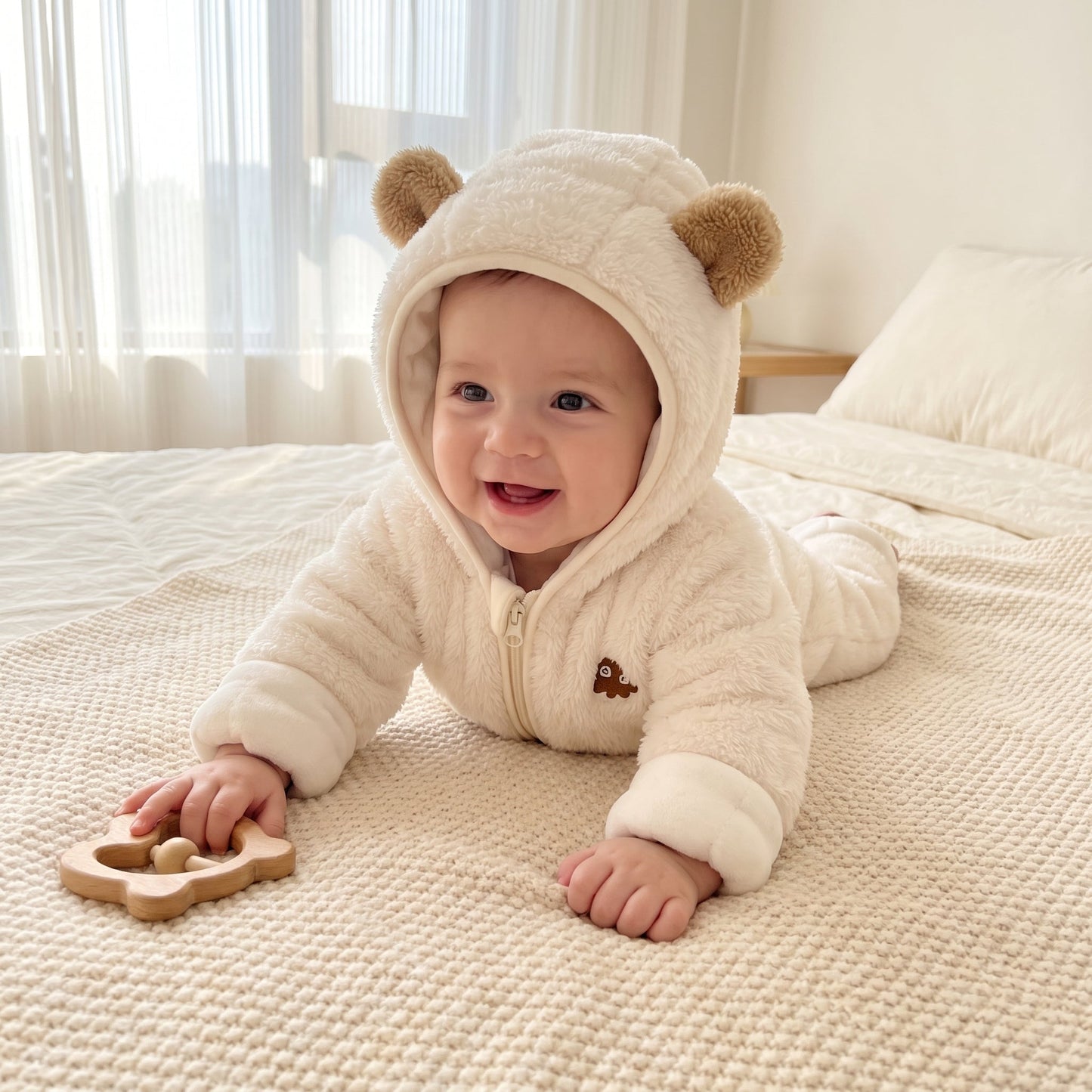 Little Manta Flannel Baby Winter Jumpsuit
