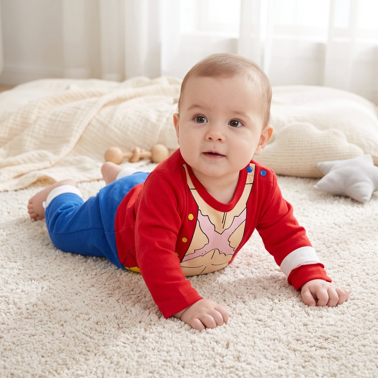 Little Manta Little Hero Character Baby Onesie