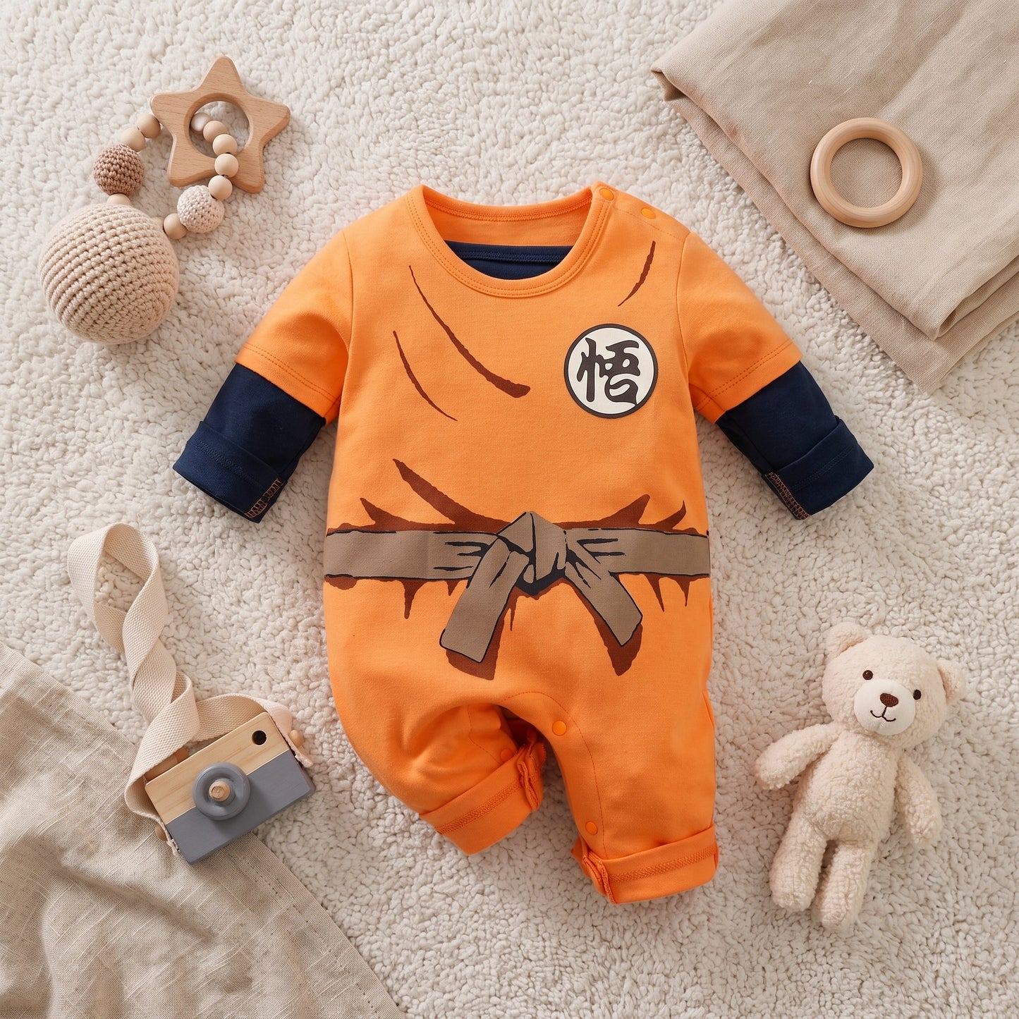 Little Manta Little Hero Character Baby Onesie