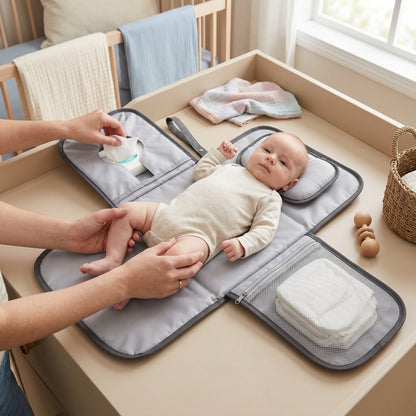 Baby Diaper Backpack with Compression Storage
